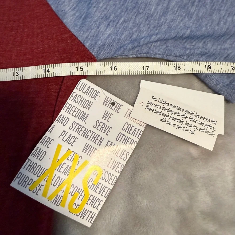 LuLaRoe Julia Dress XXS‎ Red Blue Raglan Sleeve Bodycon NWT
